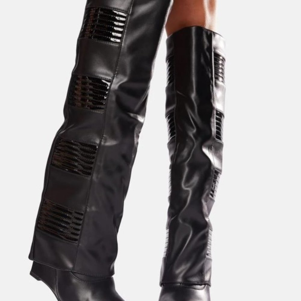 AZALEA WANG BRAND NWT BLACK VICTORIA BOOT